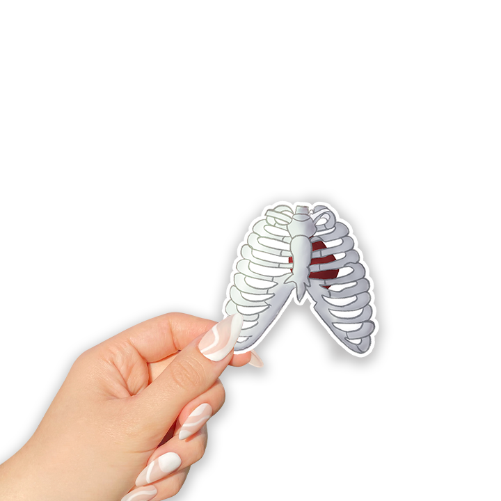 Lungs & Rib Cage Die Cut Sticker