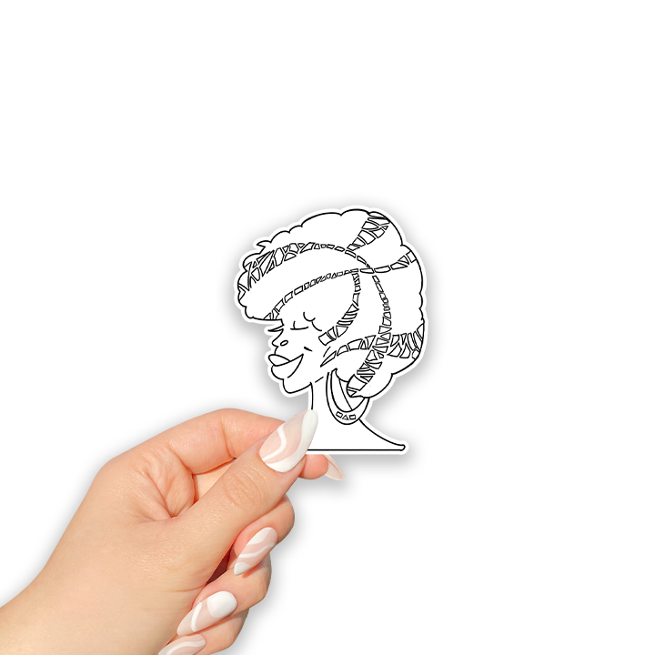 Square Afro I Die Cut Sticker