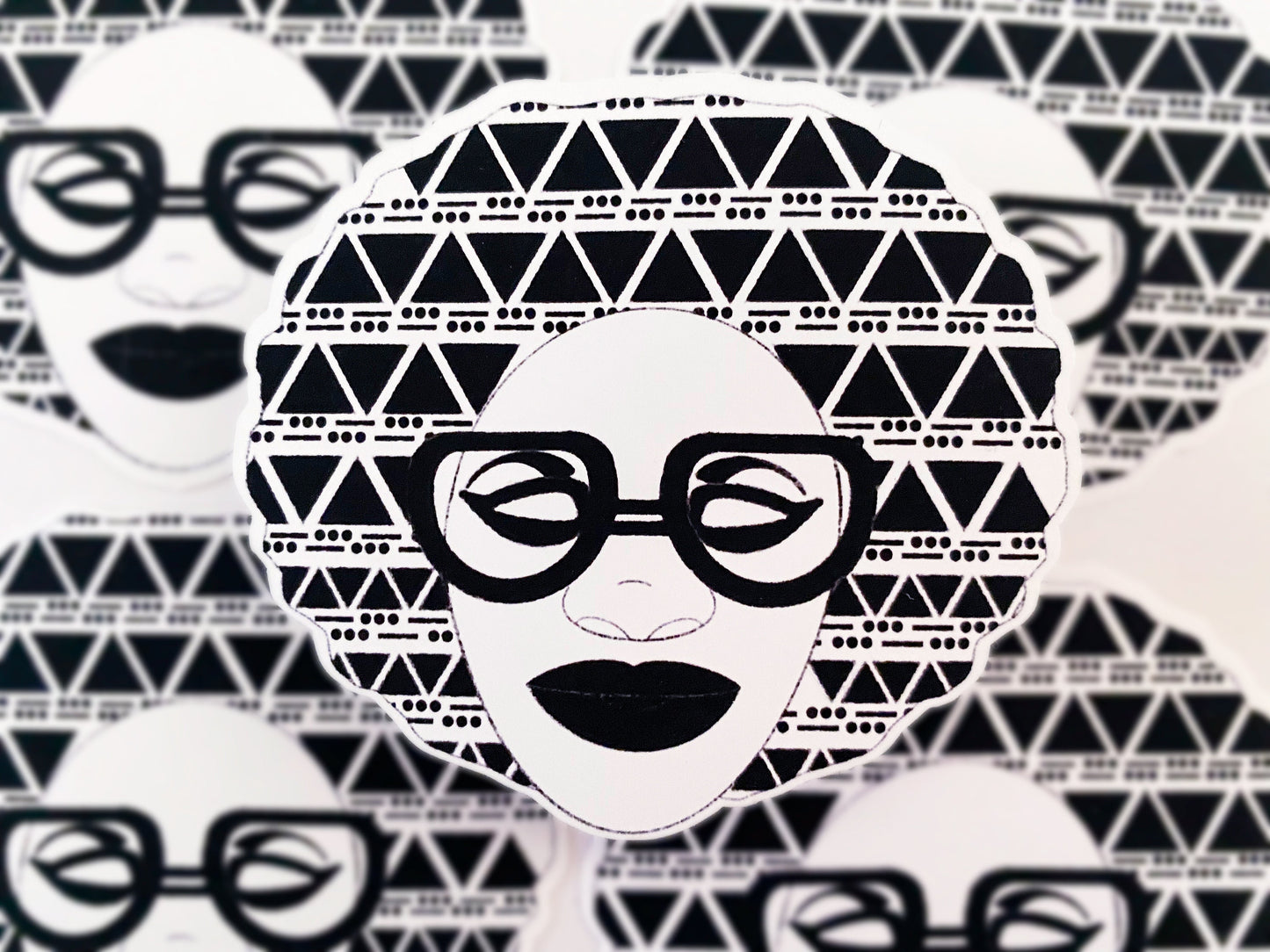 Square Afro II Die Cut Sticker