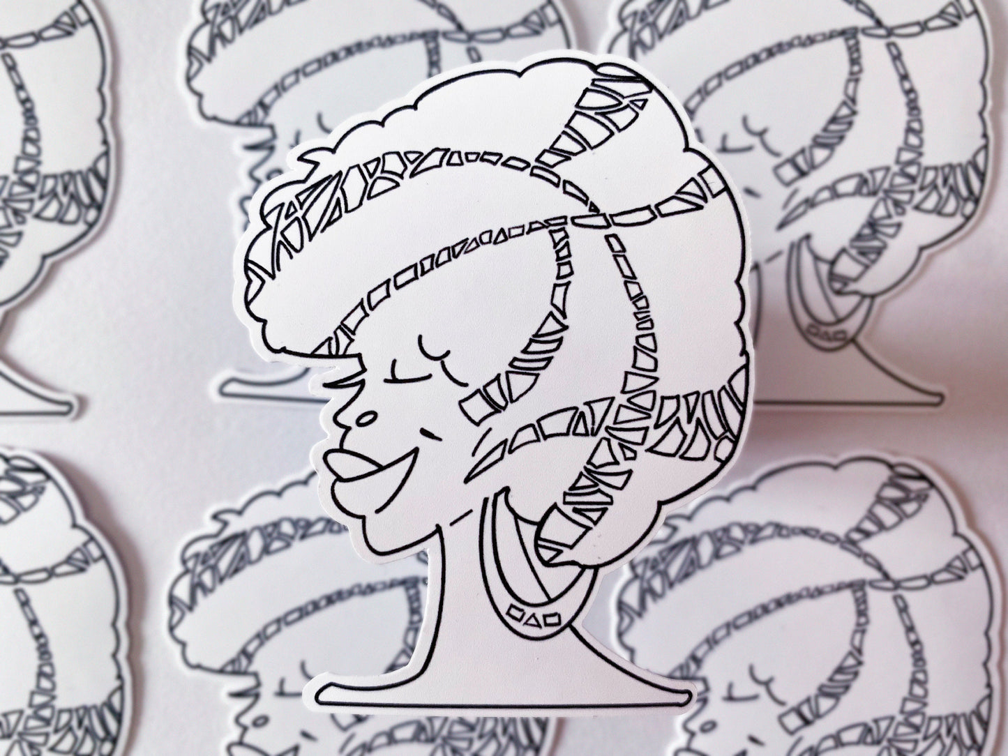 Square Afro I Die Cut Sticker