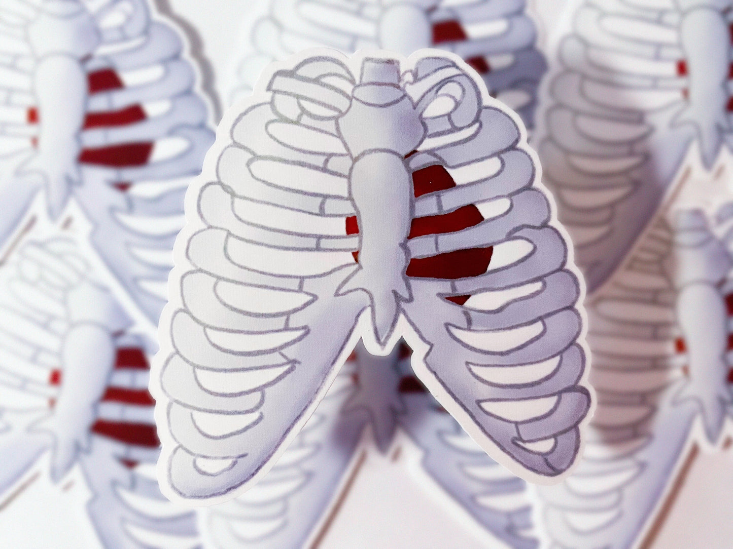 Lungs & Rib Cage Die Cut Sticker