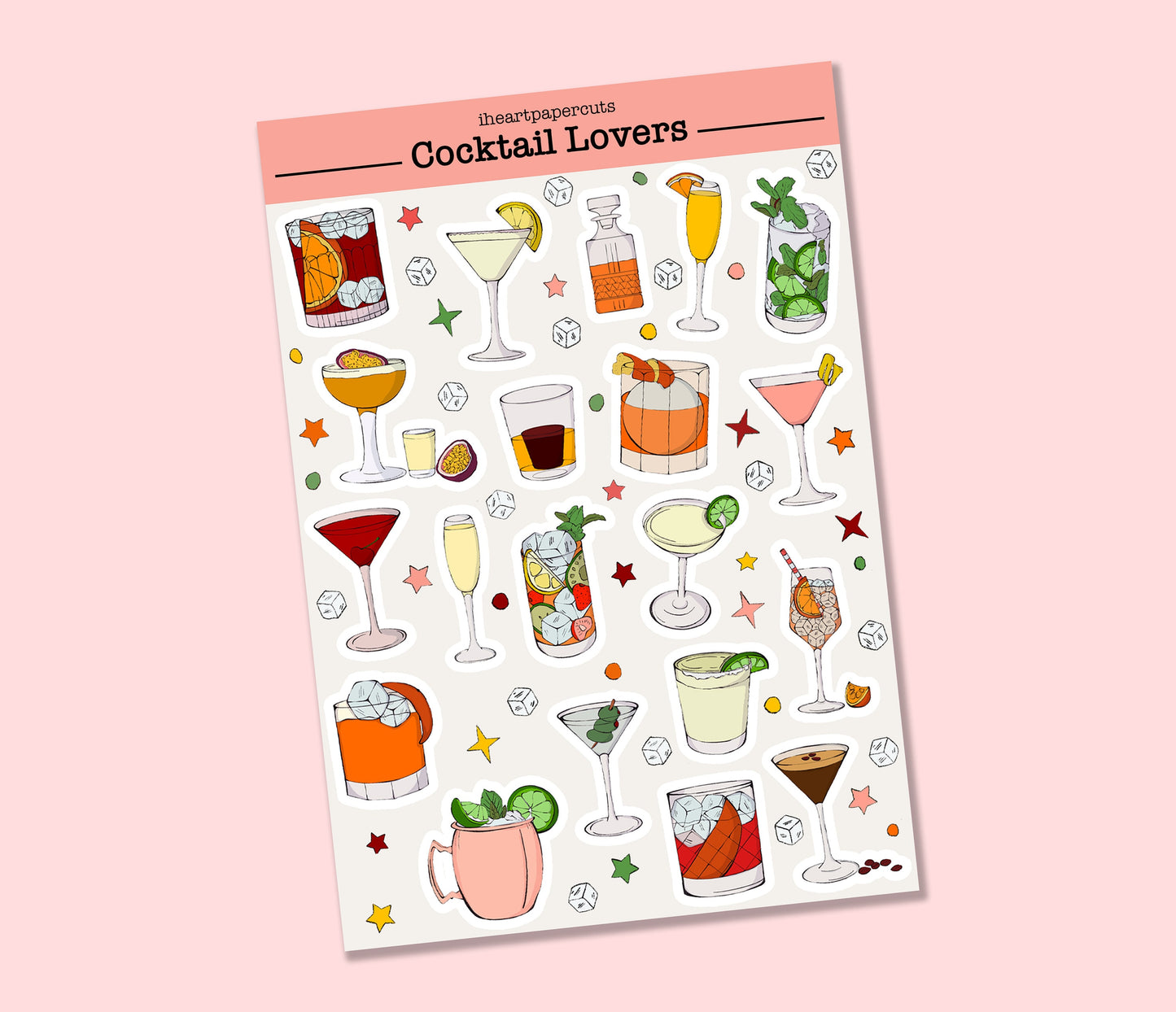 Cocktail Lovers Sticker Sheet