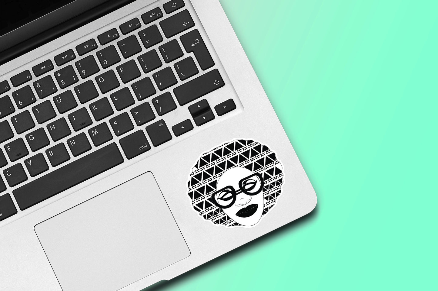 Square Afro II Die Cut Sticker