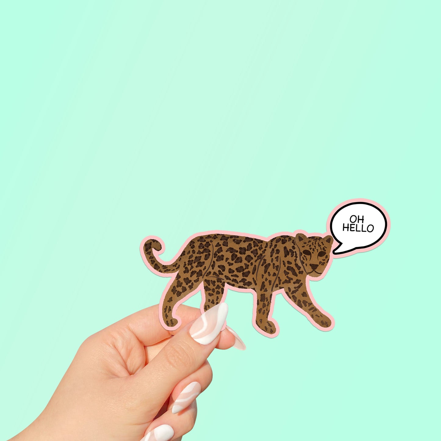 Oh Hello Leopard Die Cut Sticker Set of 2
