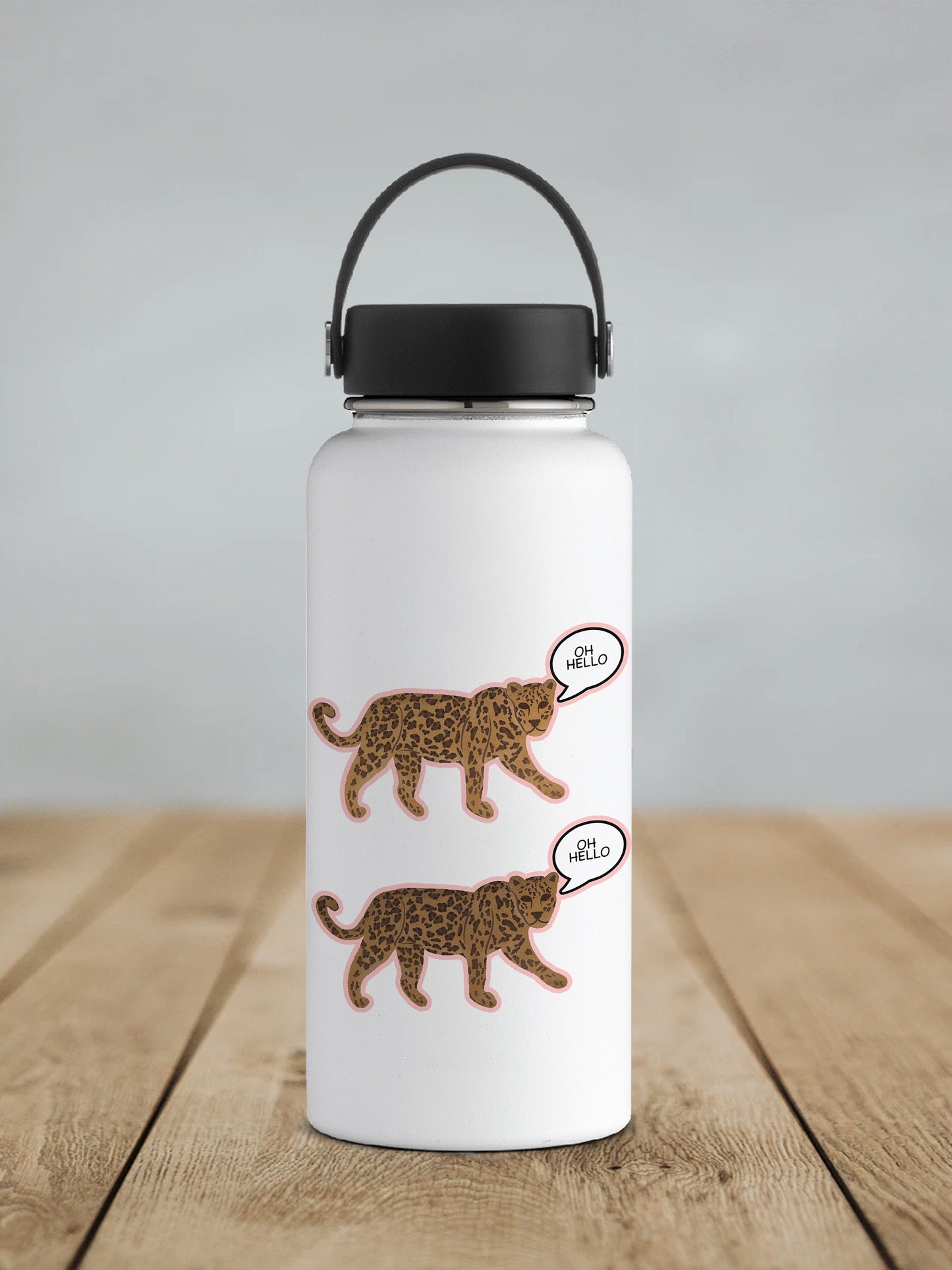 Oh Hello Leopard Die Cut Sticker Set of 2