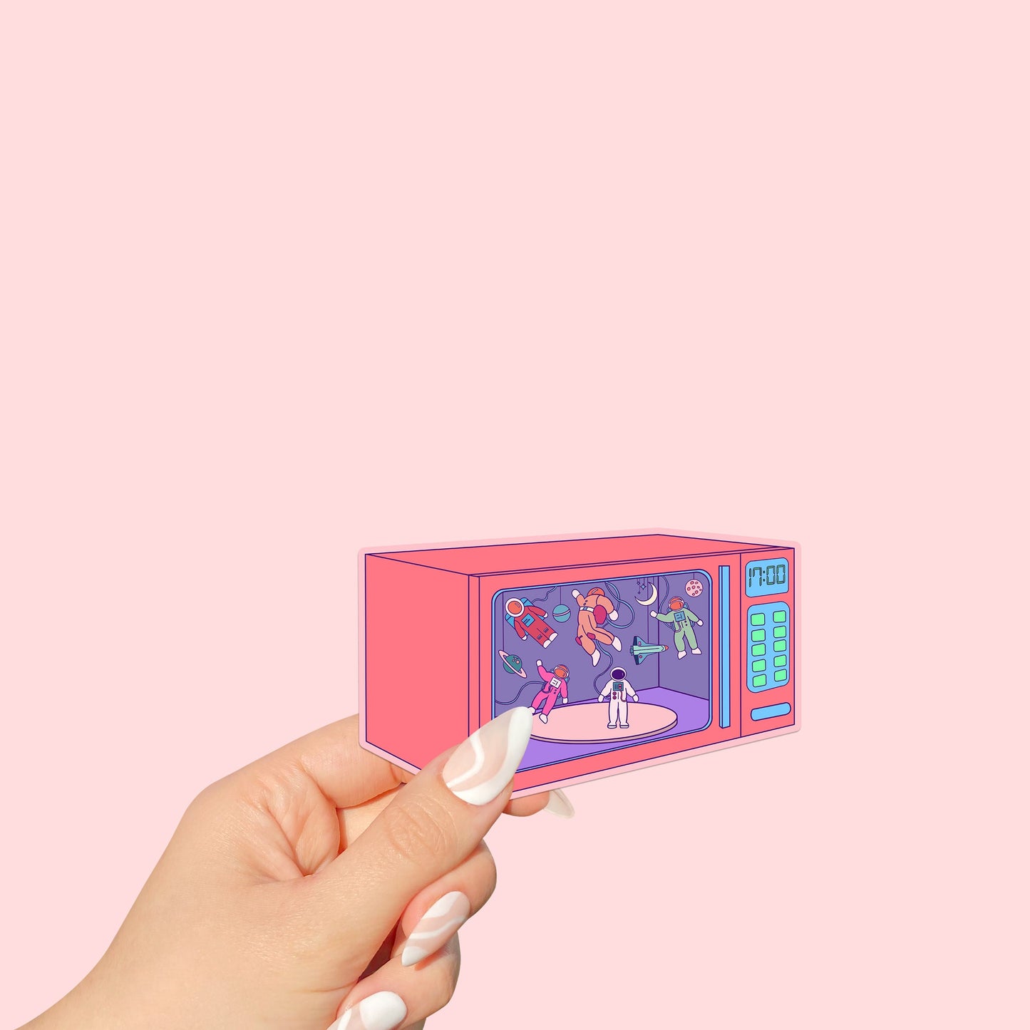 Microwave Astronaute Die Cut Sticker Set of 2