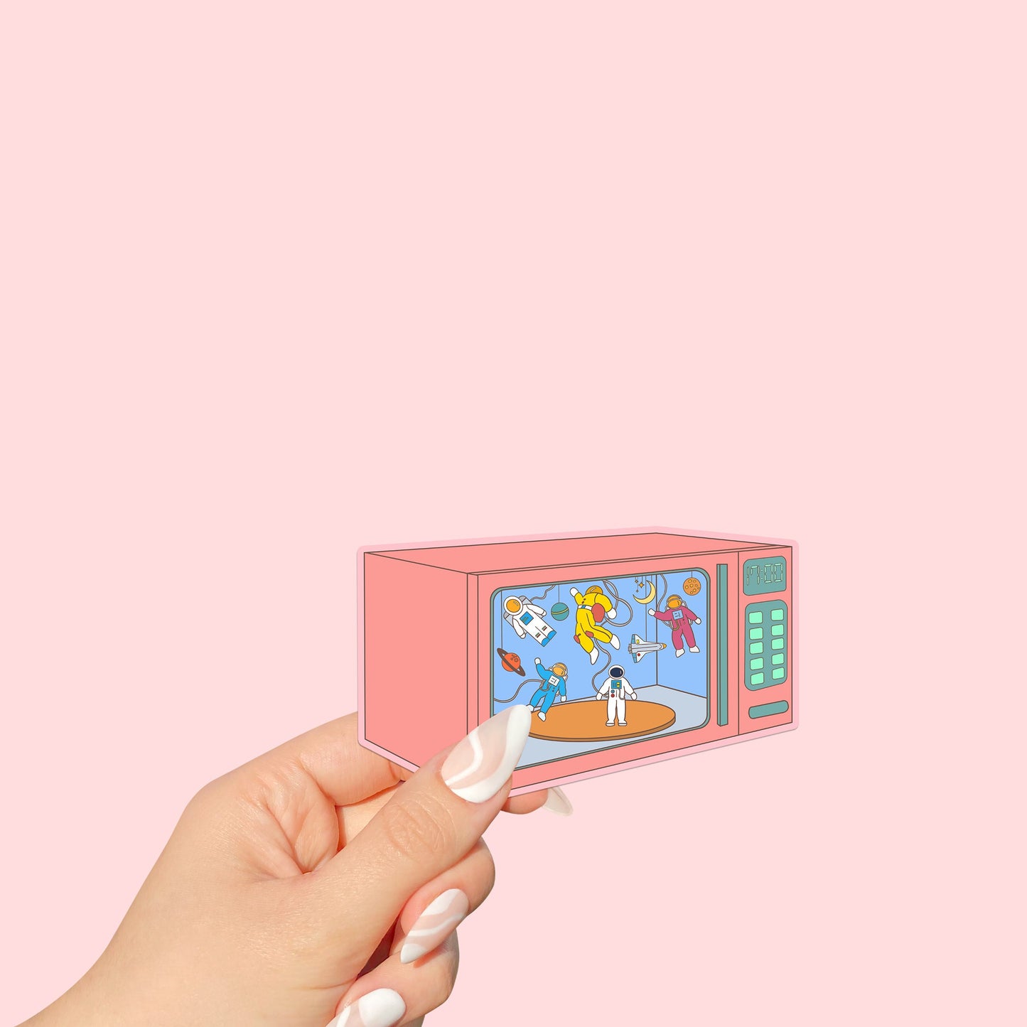Microwave Astronaute Die Cut Sticker Set of 2