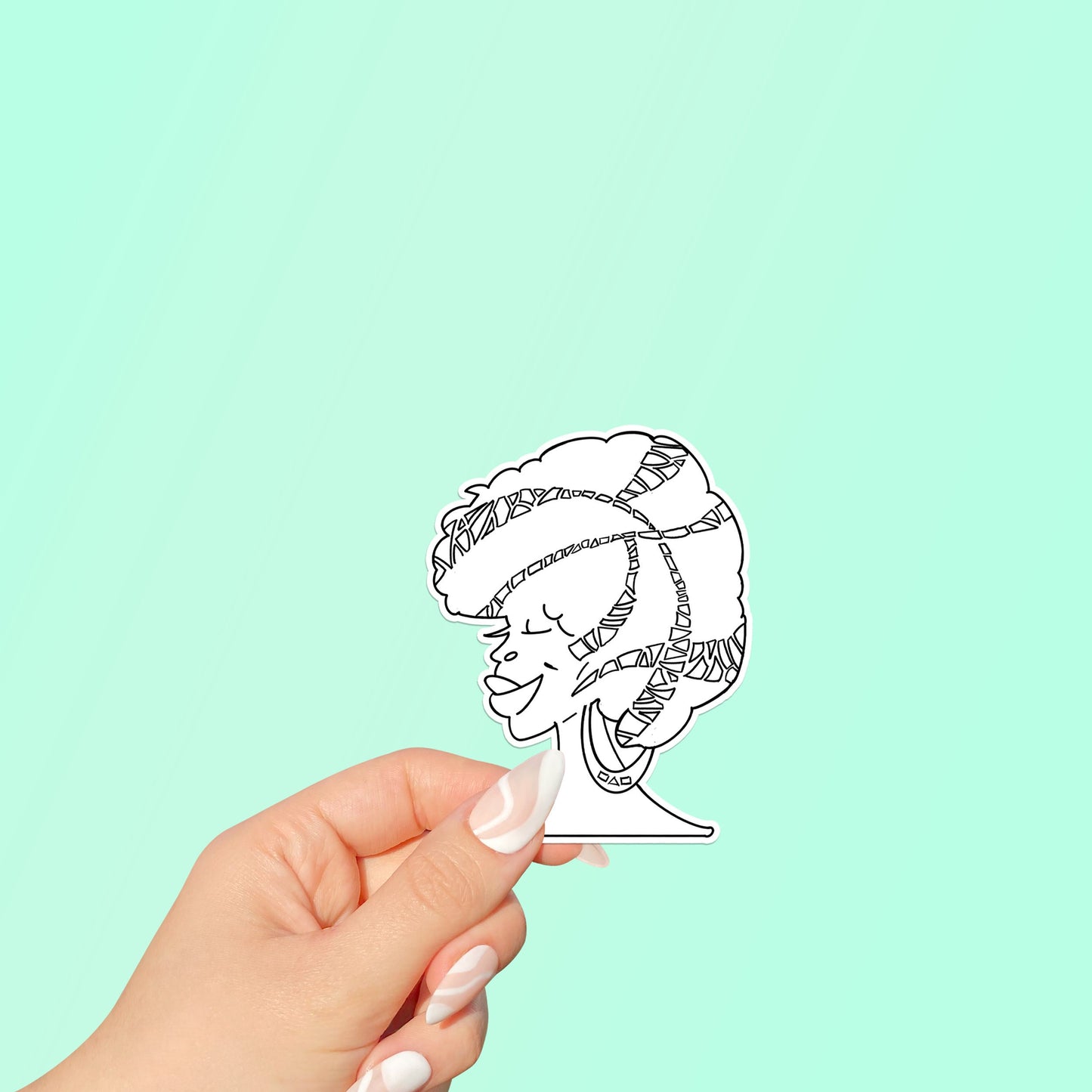 Square Afro I Die Cut Sticker