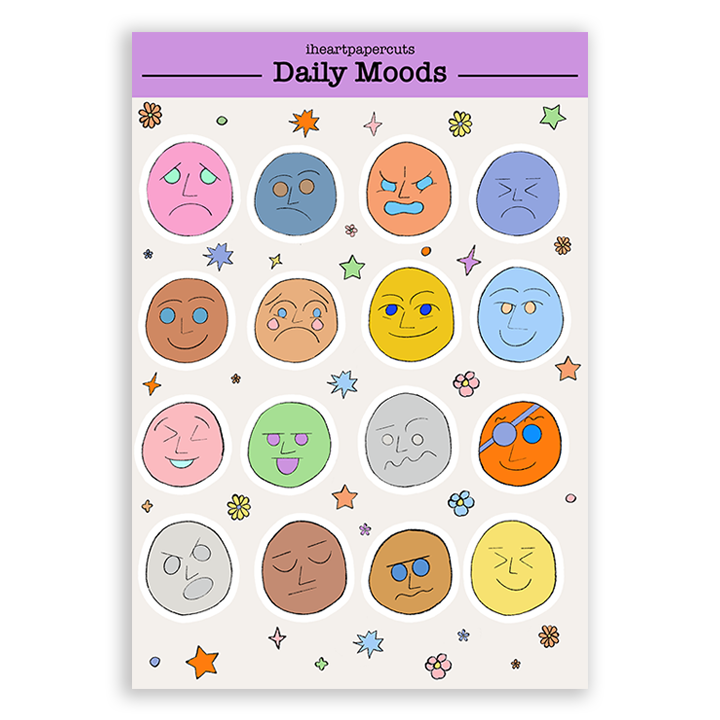 Moods Tracker sticker sheet