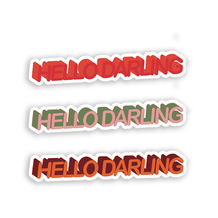 Hello Darling Die Cut Sticker