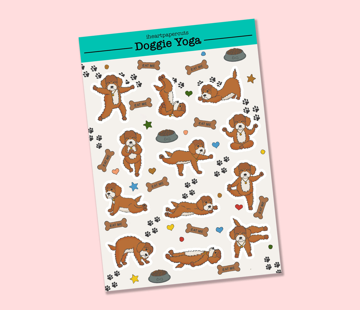 Doggie Yoga Sticker Sheet