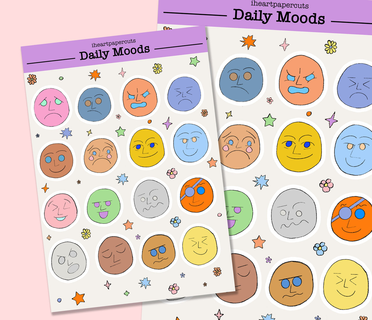 Moods Tracker sticker sheet